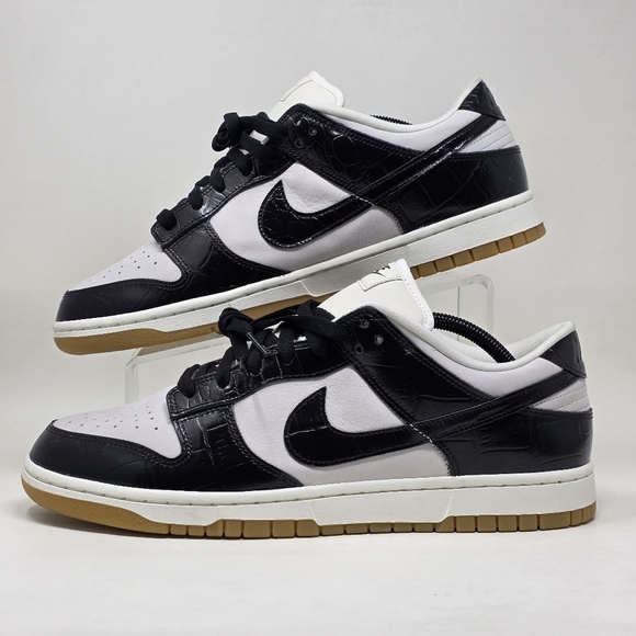 Nike Women's Dunk Low LX Black Croc FJ2260-003 Black-Sail-Gum Button Sz 13.5 New